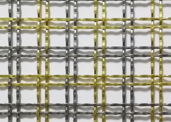 3.3mm 30m Antique Brass Dekoratif Woven Wire Mesh Grilles Untuk Pintu Kabinet