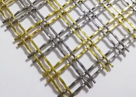 3.3mm 30m Antique Brass Dekoratif Woven Wire Mesh Grilles Untuk Pintu Kabinet