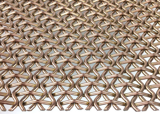Arsitektur PVD Logam Dekoratif Woven Wire Mesh Facade Panel SS410 4.5mm