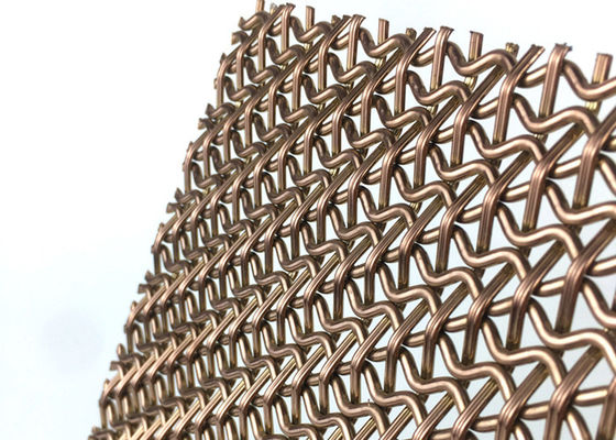 Arsitektur PVD Logam Dekoratif Woven Wire Mesh Facade Panel SS410 4.5mm
