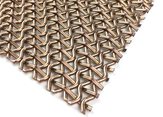 Arsitektur PVD Logam Dekoratif Woven Wire Mesh Facade Panel SS410 4.5mm