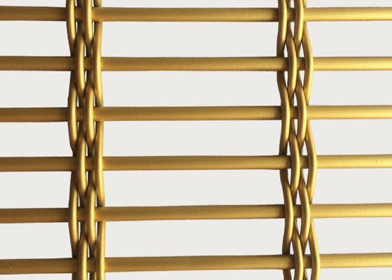 SGS Gold Woven Stainless Steel Metal Wire Mesh Room Divider 2 × 4m