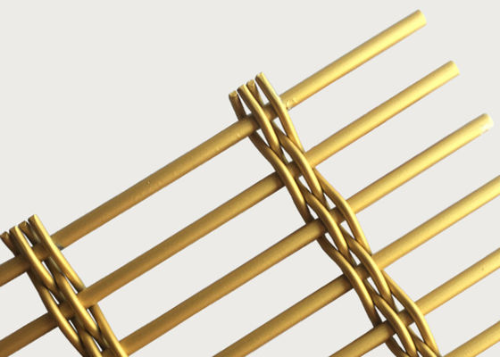 SGS Gold Woven Stainless Steel Metal Wire Mesh Room Divider 2 × 4m