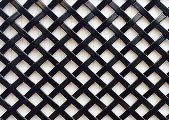 SS304 Antiwear Black Powder Coated Mesh Dekoratif Untuk Struktur Bangunan