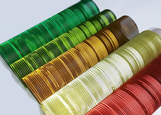 Painted Copper ISO9001 Interior Wire Mesh Glass Laminated Green 2m To 2.5m Width