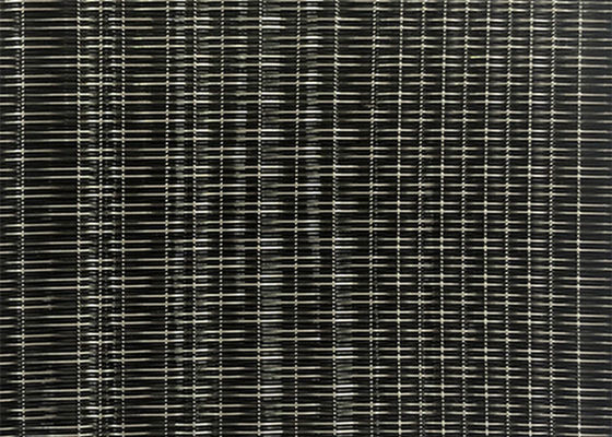 0.9mm 3m Tembaga Hitam Tenun Wire Mesh Kaca Dilaminasi Untuk Gedung Kantor