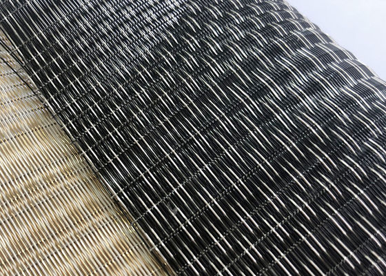 0.9mm 3m Tembaga Hitam Tenun Wire Mesh Kaca Dilaminasi Untuk Gedung Kantor