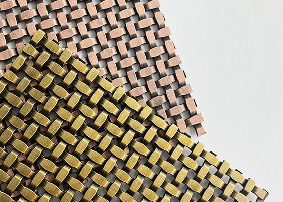 Dinding Cladding Arsitektur Anyaman Logam Dekoratif Wire Mesh Grille Partisi 24% Ruang