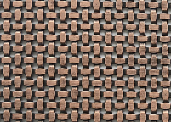 Dinding Cladding Arsitektur Anyaman Logam Dekoratif Wire Mesh Grille Partisi 24% Ruang