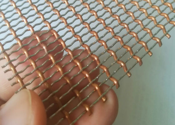 36m Dekoratif Woven Wire Mesh Room Divider 2.5mm Chrome Mesh Grill
