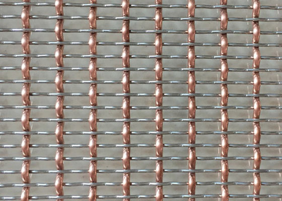 36m Dekoratif Woven Wire Mesh Room Divider 2.5mm Chrome Mesh Grill