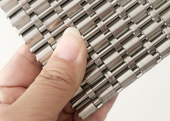 4m Gratis Minyak Woven Wire Mesh Panel Cladding Pintu Lift Tahan Api