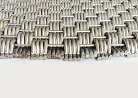 Partisi Dekoratif Woven Wire Mesh Panel AISI 316L Warna Alami