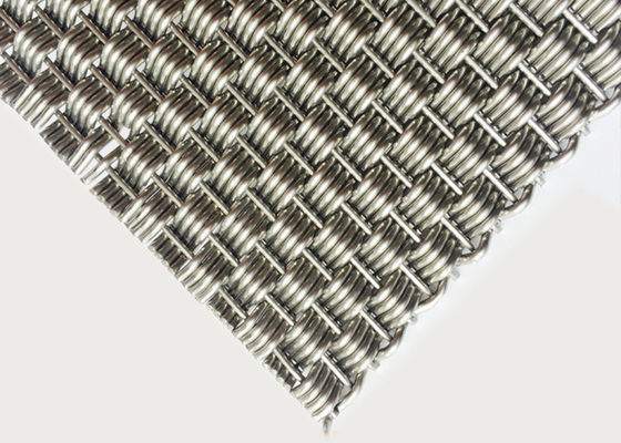Partisi Dekoratif Woven Wire Mesh Panel AISI 316L Warna Alami