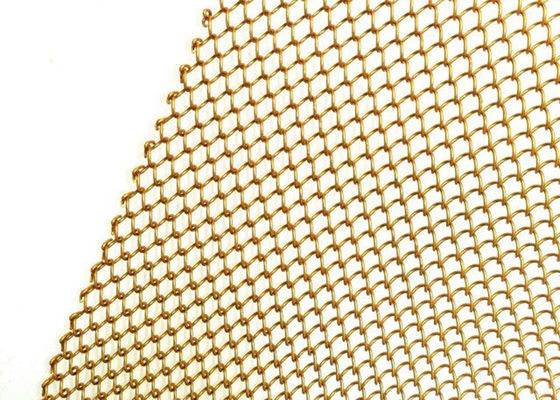 Fleksibel Dekorasi Rumah Metal Coil Drapery Tirai Jala Emas 13ft