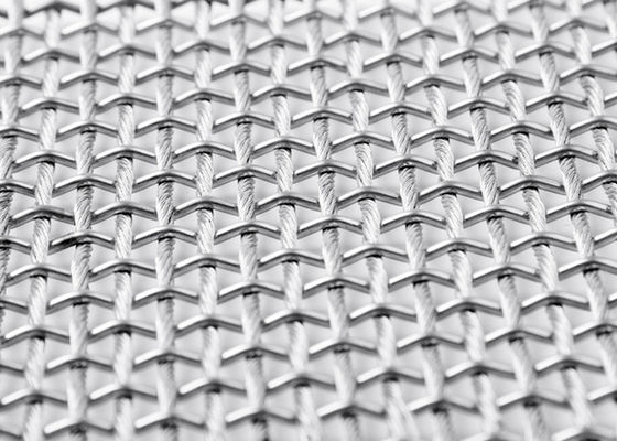 SS316L Transparan Logam Fleksibel Mesh Layar Anticorrosion 13ft Lebar