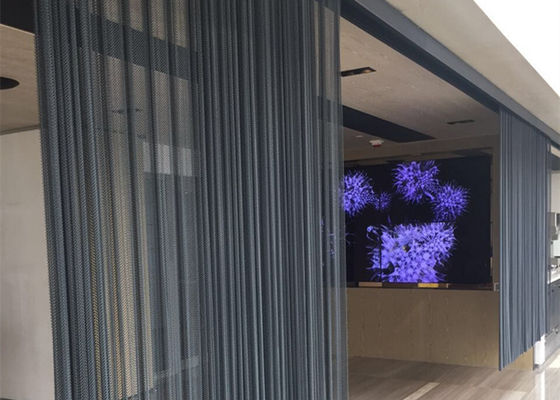 Abu-abu Arsitektur Logam 10m Perapian Wire Mesh Curtain Aluminium Alloy