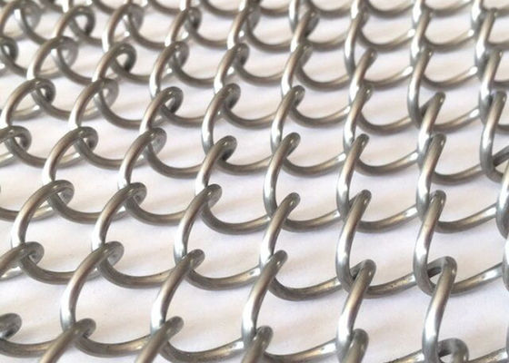 SS316 Fleksibel Metal Coil Drapery H8m 6.5kg/M2