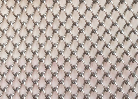 SS316 Fleksibel Metal Coil Drapery H8m 6.5kg/M2