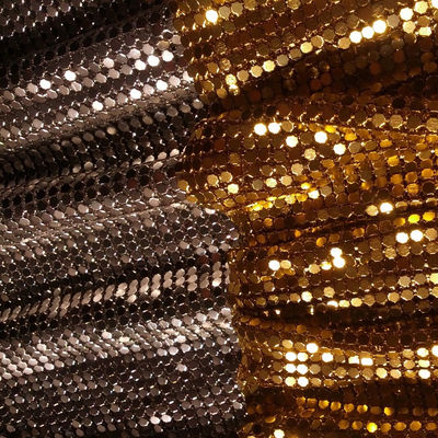 Dekoratif Cladding Metal Aluminium Sequins Oil Resistant Metal Mesh Garment