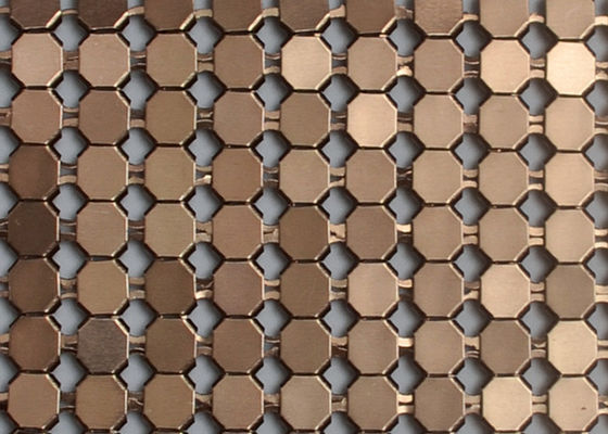 SGS Cladding Aluminium Metallic Sequins Oilproof Metal Mesh Fabric Untuk Pakaian