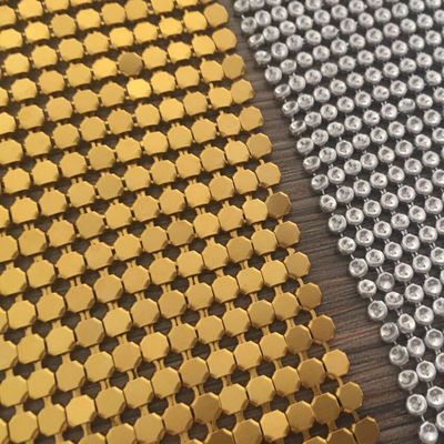 SGS Cladding Aluminium Metallic Sequins Oilproof Metal Mesh Fabric Untuk Pakaian