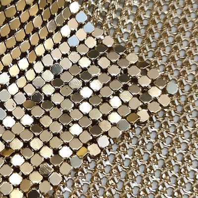 SGS Cladding Aluminium Metallic Sequins Oilproof Metal Mesh Fabric Untuk Pakaian