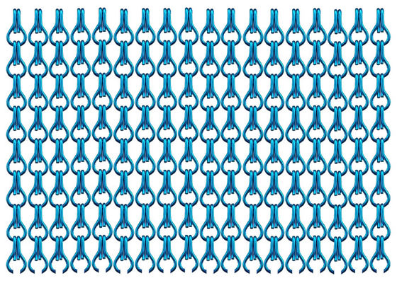 Warna Turquoise 12mm Aluminium Chain Door Fly Screen Curtain Anodized