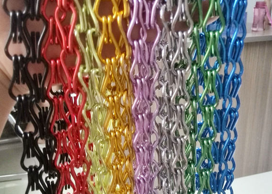 17mm Cobalt Color Dekoratif Chain Link Tirai Layar Terbang Untuk Pintu