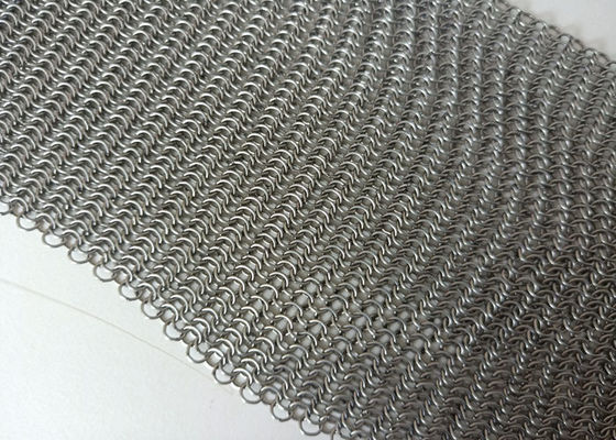 Dekoratif Chainmail Ring Mesh Tirai Layar Bangunan Fasad Warna Alami