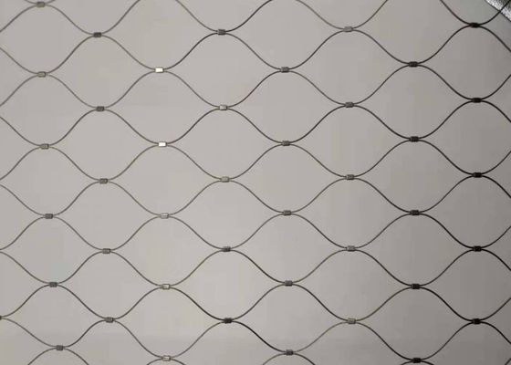 7x7 Antifire Hand Woven Mesh Steel Rope Fence 60x60mm Untuk Railing Tangga
