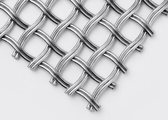 Circular Mesh Shape Helical Stainless Steel Crimped Wire Mesh Untuk Partisi