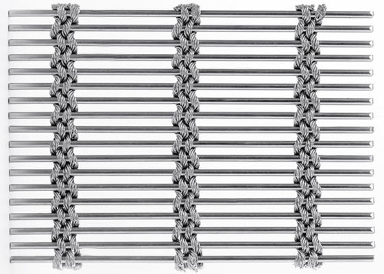Fleksibel Cladding Facade Metal Architectural Mesh 7mm Tebal Warna Alami
