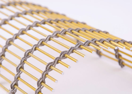 Rose Gold Stainless Steel Grill Mesh Tirai Polos Weave Metal Mesh Screen Untuk Tangga