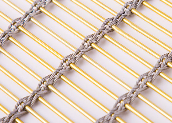 Rose Gold Stainless Steel Grill Mesh Tirai Polos Weave Metal Mesh Screen Untuk Tangga