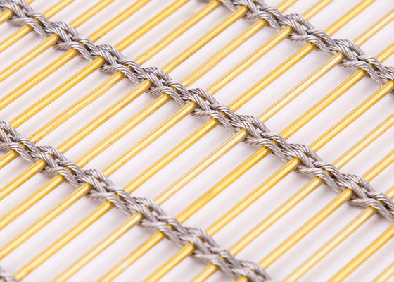 Rose Gold Stainless Steel Grill Mesh Tirai Polos Weave Metal Mesh Screen Untuk Tangga