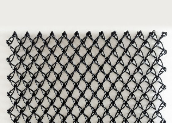 Bubuk Vinyl Dilapisi Stainless Steel Mesh Arsitektur Warna Hitam Tiga Dimensi