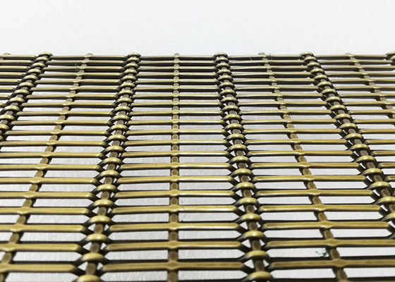 Antique Brass Plain Dekoratif Woven Metal Mesh Untuk Layar Stainless Steel