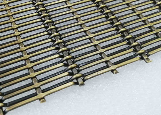 Antique Brass Plain Dekoratif Woven Metal Mesh Untuk Layar Stainless Steel