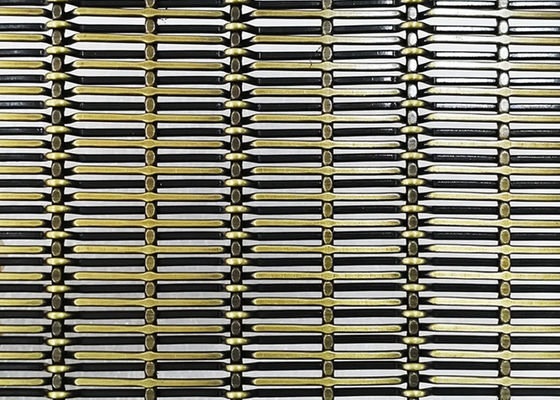 Antique Brass Plain Dekoratif Woven Metal Mesh Untuk Layar Stainless Steel