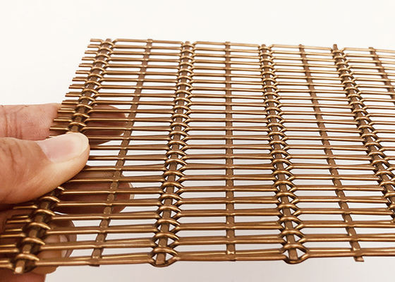 4mm Stainless Steel Pvd Dekoratif Woven Wire Mesh Untuk Layar Dinding Cladding