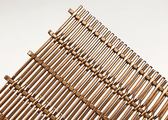 4mm Stainless Steel Pvd Dekoratif Woven Wire Mesh Untuk Layar Dinding Cladding
