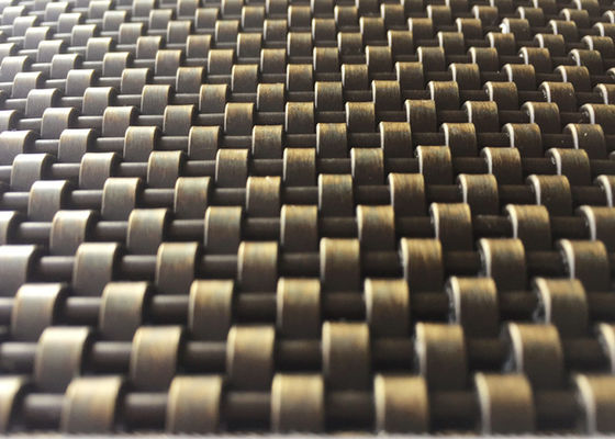 4mm Arsitektur Logam Mesh Stainless Steel Warna Perunggu Untuk Kain Langit-langit