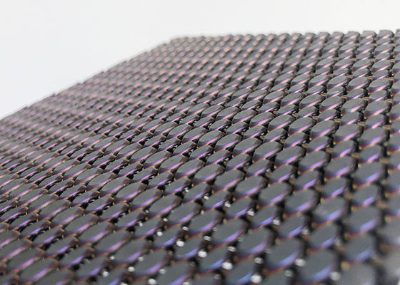 Warna Hitam Plating Stainless Steel Arsitektur Mesh Woven Wire Untuk Fasad Cladding