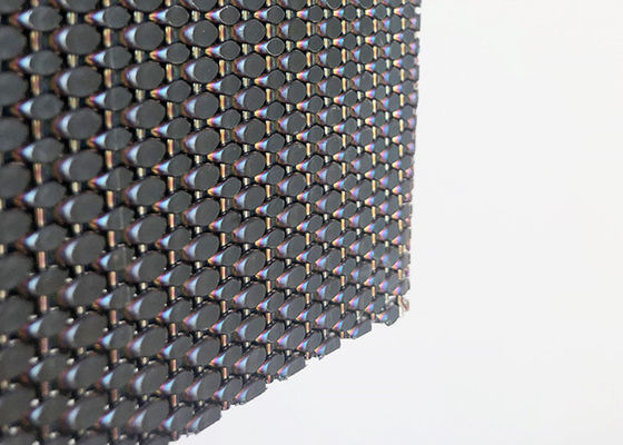 Warna Hitam Plating Stainless Steel Arsitektur Mesh Woven Wire Untuk Fasad Cladding