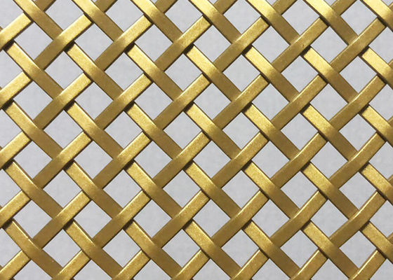 Stainless Steel 3mm Balkon Arsitektur Wire Mesh Panel Warna Emas