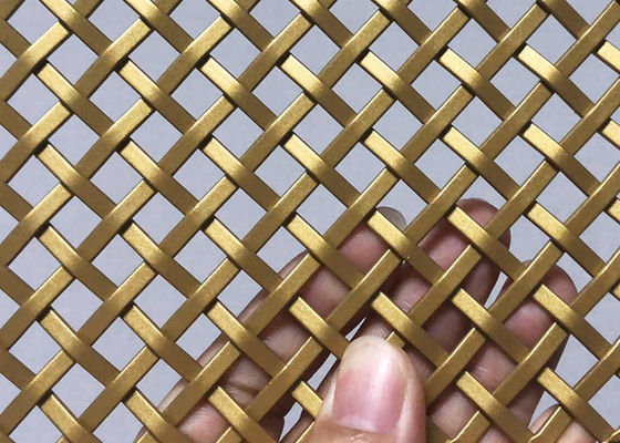 Stainless Steel 3mm Balkon Arsitektur Wire Mesh Panel Warna Emas