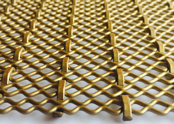 4.5mm Fasad Dekoratif Woven Wire Mesh 4.0m X 2.0m