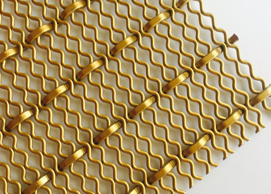4.5mm Fasad Dekoratif Woven Wire Mesh 4.0m X 2.0m