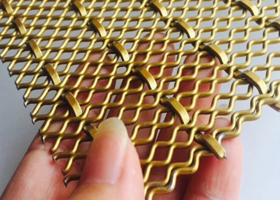4.5mm Fasad Dekoratif Woven Wire Mesh 4.0m X 2.0m